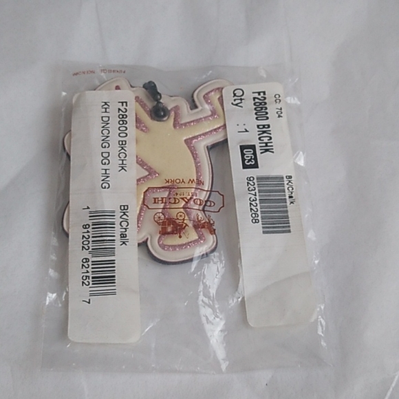 Coach F28600 Keith Haring Dancing Dog Hanging Charm Tag BK/Chalk - Picture 3 of 8